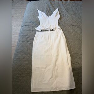 Charcoal Cleo skirt and Kai top Smocked Top and Skirt Set